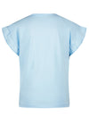 Meisjes Kanou tshirt short ruffled sleeve with Follow print van NoNo in de kleur Sky High in maat 134-140.