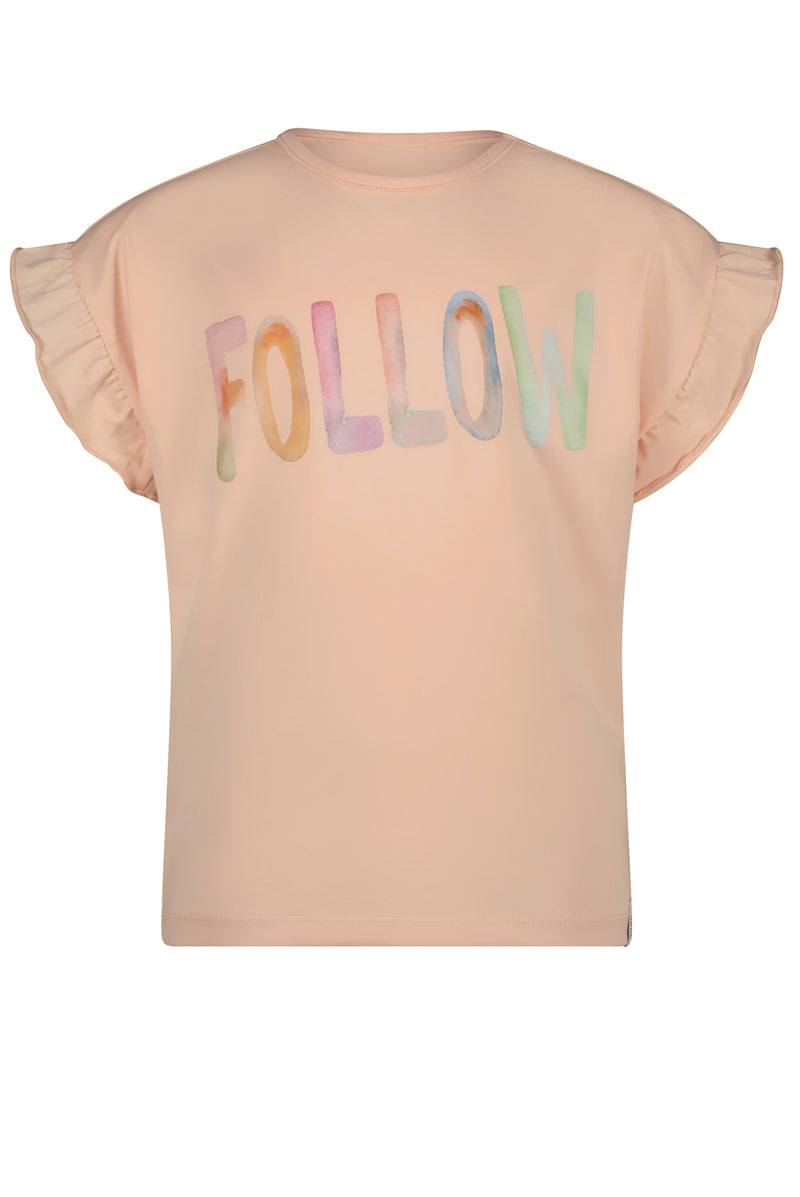 NoNo Kanou tshirt short ruffled sleeve with Follow print