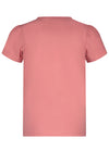 Meisjes Kantal tshirt s/sl with text message van NoNo in de kleur Peach Blossom in maat 134-140.