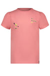 Meisjes Kantal tshirt s/sl with text message van NoNo in de kleur Peach Blossom in maat 134-140.