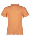 Meisjes Kaby rib jersey tshirt half sleeve with string detail at sleeve van NoNo in de kleur Melon in maat 134-140.
