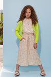 Meisjes Sasou jumpsuit with belt van NoNo in de kleur Sour Lime in maat 134-140.