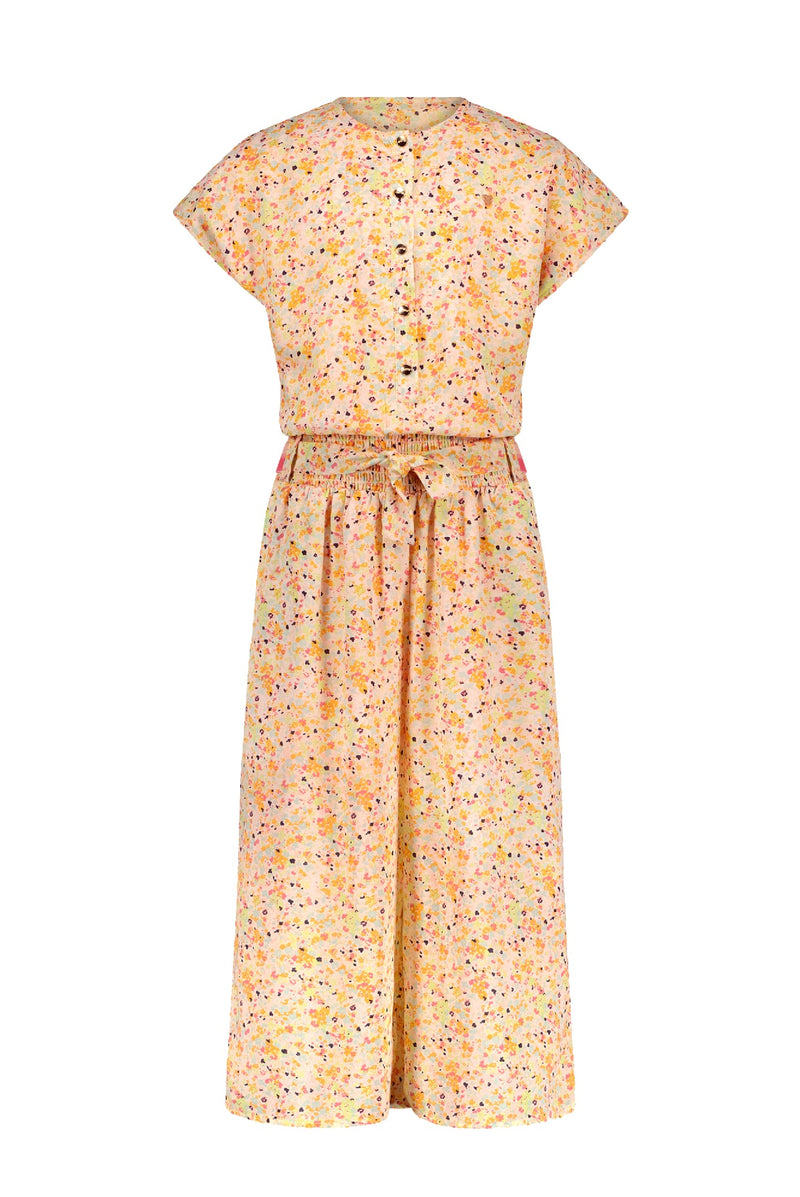Meisjes Sasou jumpsuit with belt van NoNo in de kleur Sour Lime in maat 134-140.
