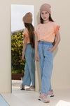 Meisjes SaylaB palazzo light weight denim pants van NoNo in de kleur Jeans in maat 134-140.