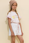 Meisjes Shampy embroidered wide fitted short van NoNo in de kleur Pearled Ivory in maat 134-140.