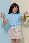 Meisjes Neva short skirt with pants lining van NoNo in de kleur Rosy Sand in maat 134-140.