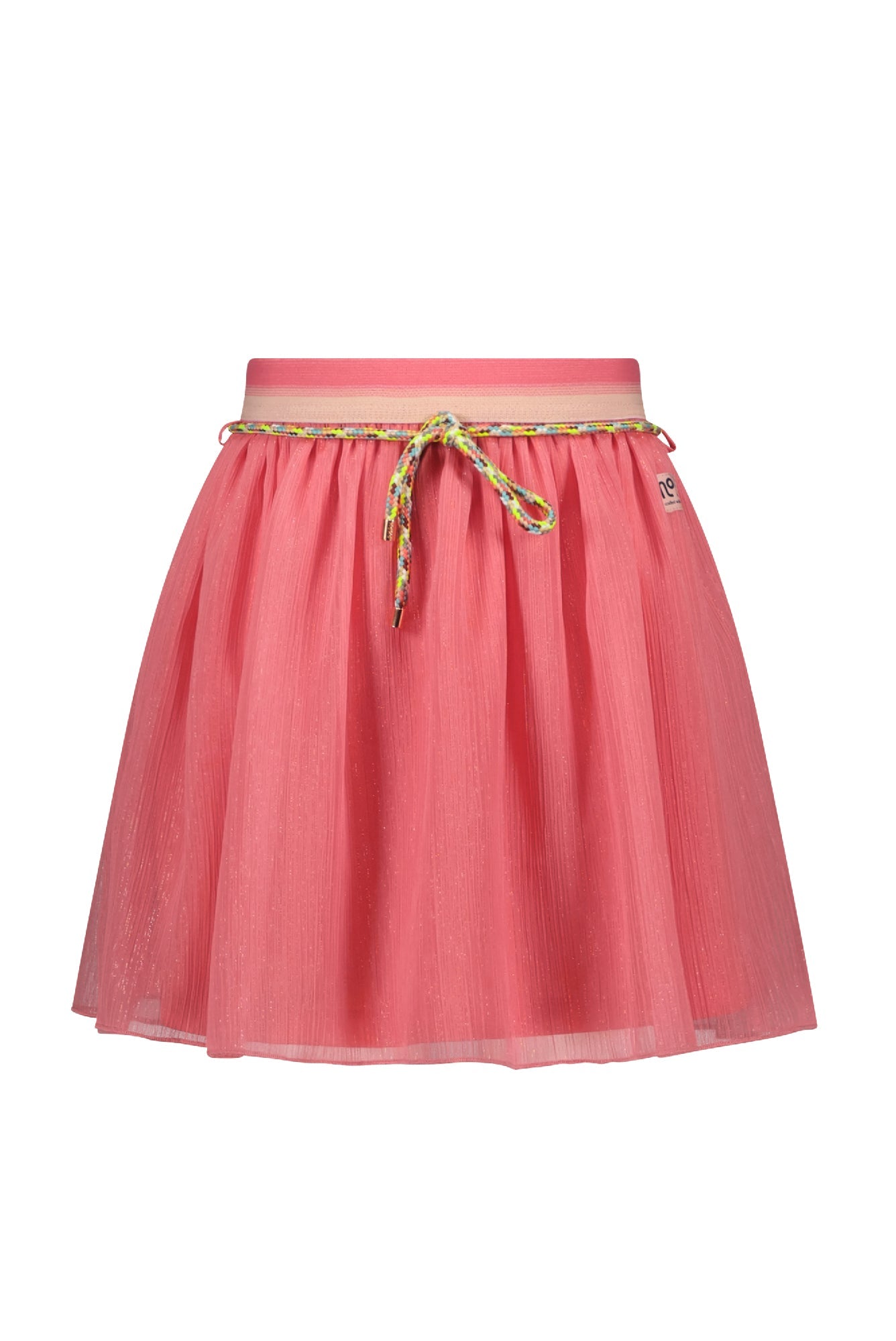 Meisjes Noba solid skirt with colored cord van NoNo in de kleur Peach Blossom in maat 134-140.