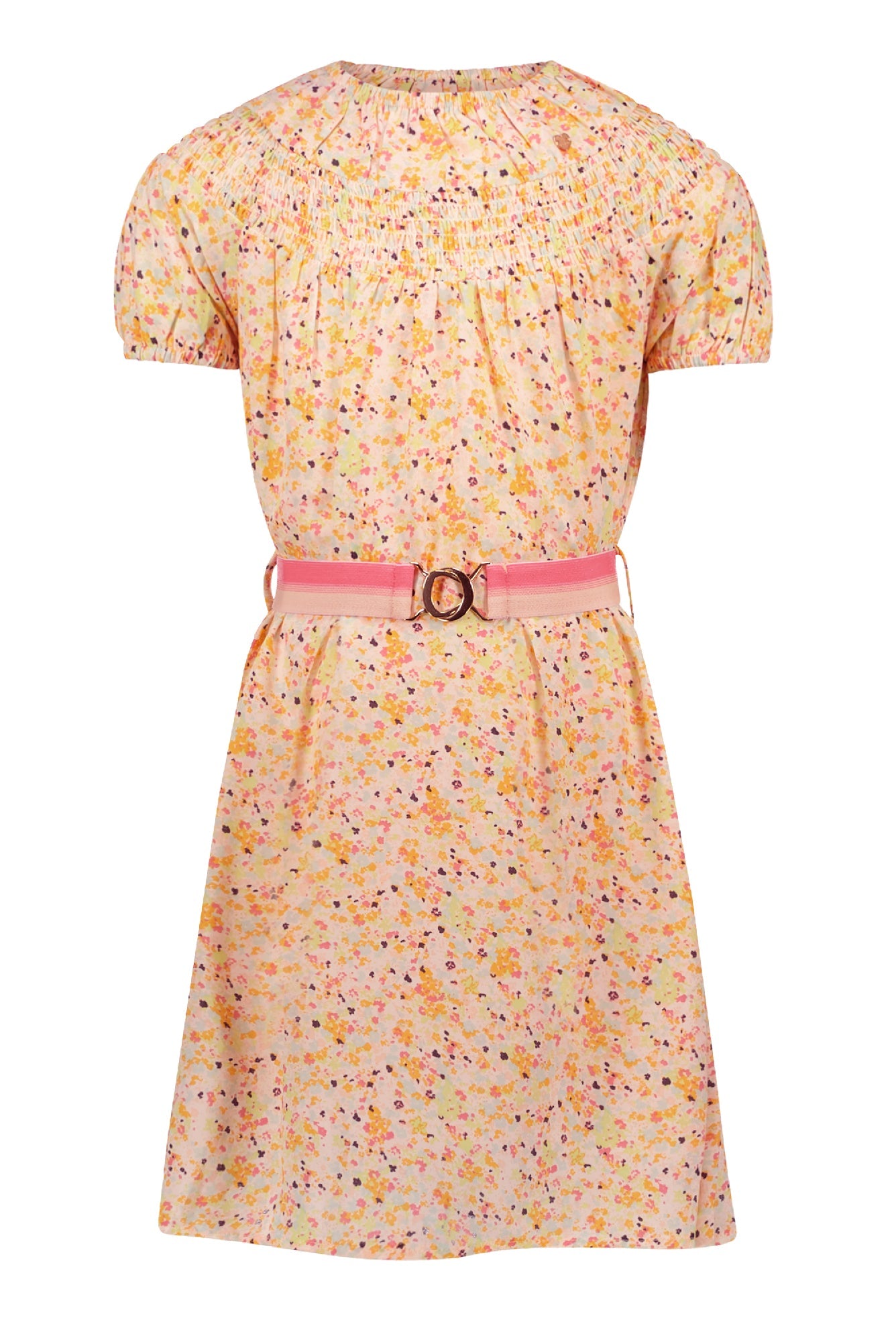 NoNo Manil wide dress with smock detail at chest+elasticated waistband