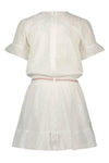 Meisjes Mirabel embroidered dress half sleeve van NoNo in de kleur Pearled Ivory in maat 134-140.