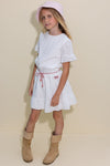 Meisjes Mirabel embroidered dress half sleeve van NoNo in de kleur Pearled Ivory in maat 134-140.