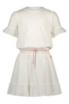 Meisjes Mirabel embroidered dress half sleeve van NoNo in de kleur Pearled Ivory in maat 134-140.