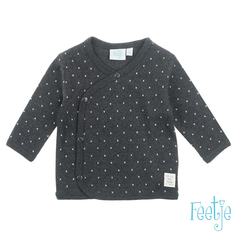 Baby, Antraciet melange, 68, Feetje,  Omslagshirt, €10-€15
