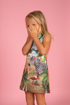 Meisjes Mouwloze jurk Jungle van Someone in de kleur CORAL in maat 140.