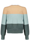 Meisjes Kaia colorblock knitted sweater puffed sleeves van NoBell in de kleur Dark Canton in maat 170-176.