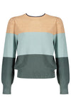 Meisjes Kaia colorblock knitted sweater puffed sleeves van NoBell in de kleur Dark Canton in maat 170-176.