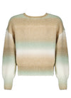 Meisjes Kes dropped sleeve knited sweater gradient effect van NoBell in de kleur Minty Grey in maat 170-176.