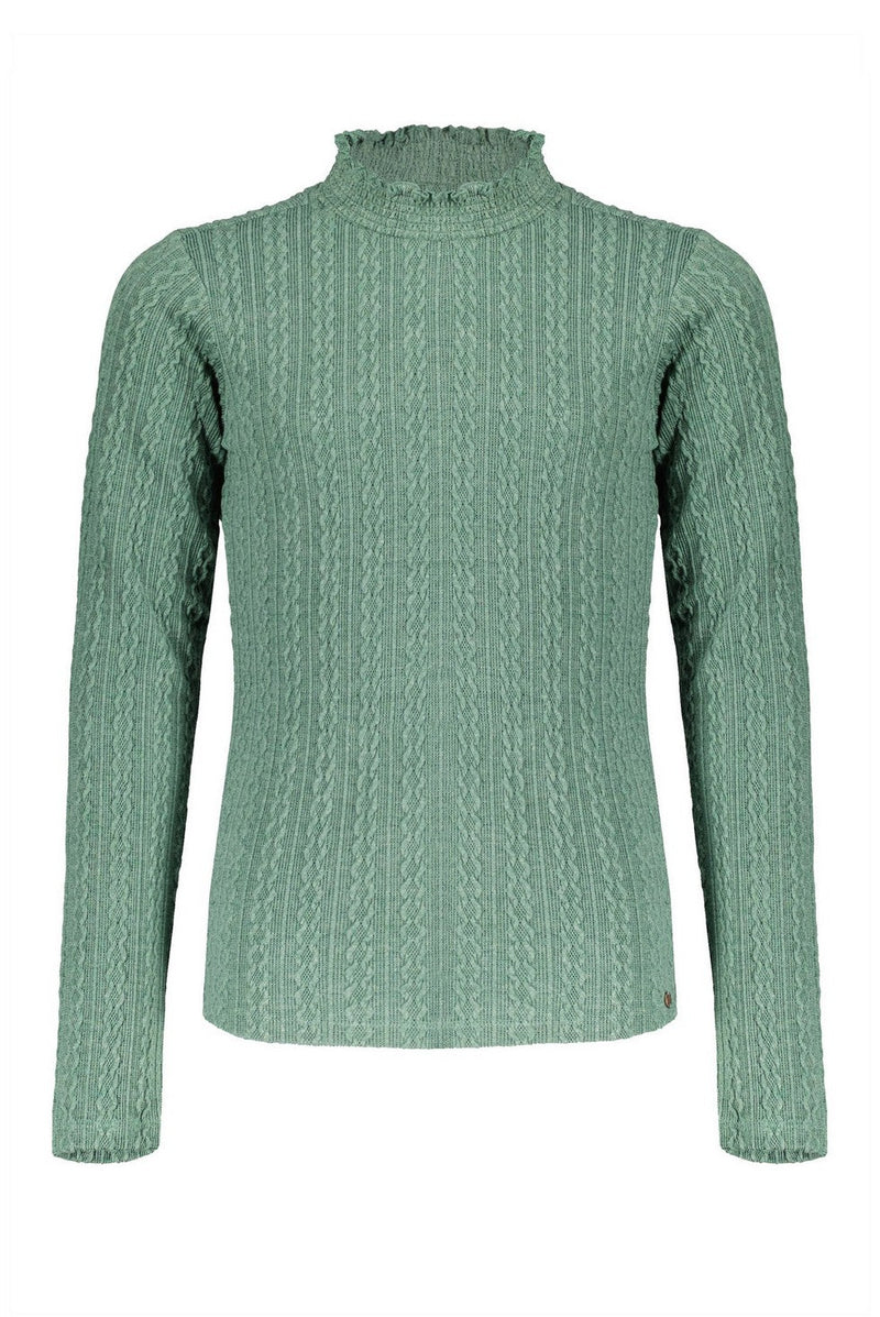 Meisjes Koba cable knit turtle neck l/sl top van NoBell in de kleur Dark Canton in maat 170-176.
