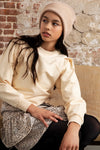 NoBell Kimo crew neck sweater with v shaped detail