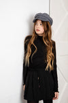 NoBell Kimmy fine rib jersey l/sl with eyelets at shoulder+ruffle detail at sleeve