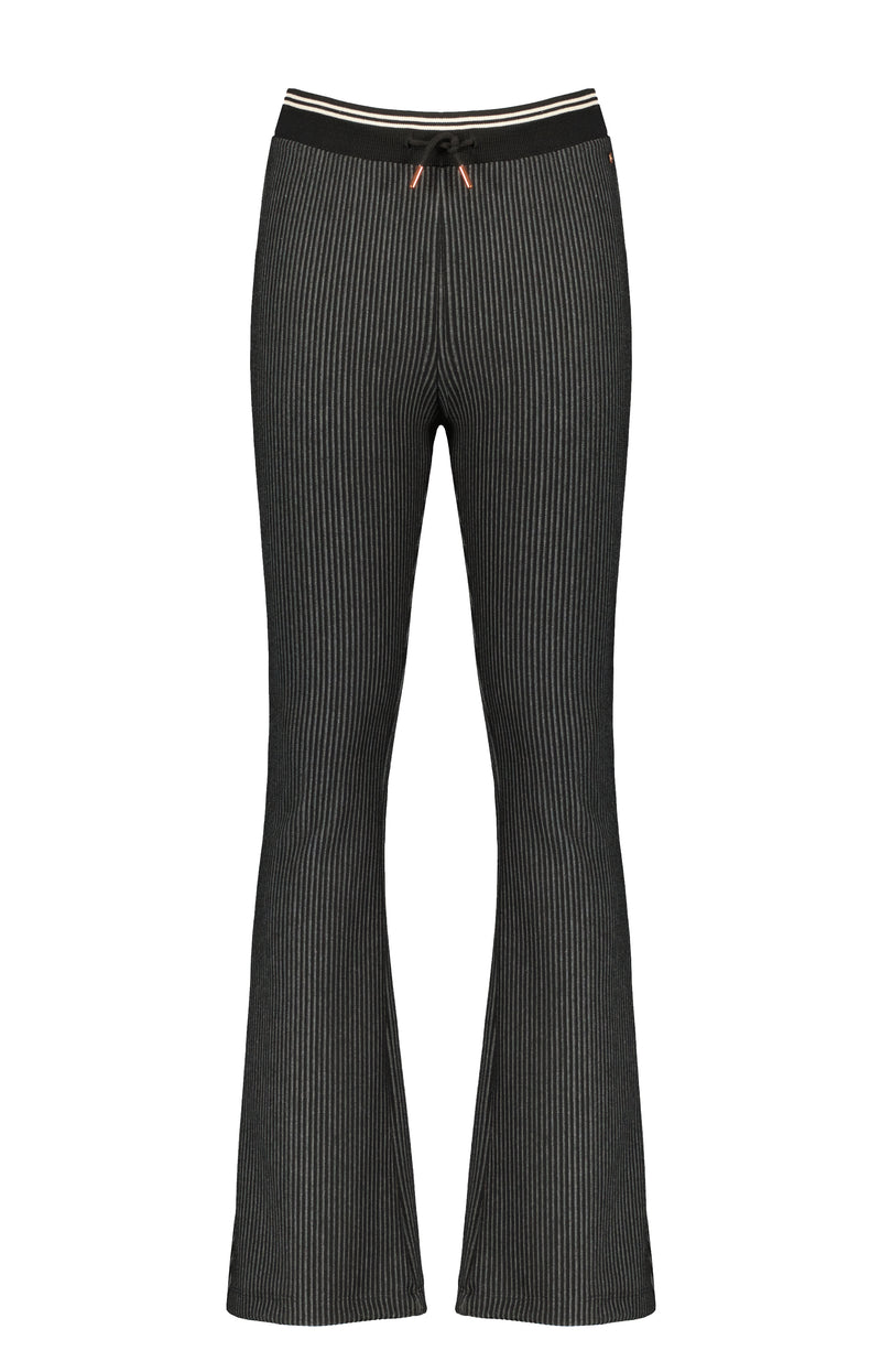 NoBell Sadia striped flared pants with rib waistband