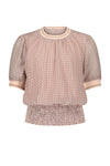 Meisjes Tomas s/sl blouse with rib details van NoBell in de kleur Angel Wings in maat 170-176.