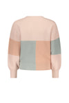 Meisjes Keson colorblock knitted sweater van NoBell in de kleur Angel Wings in maat 170-176.