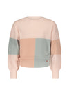 Meisjes Keson colorblock knitted sweater van NoBell in de kleur Angel Wings in maat 170-176.