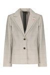 Meisjes Belia checkered blazer with puffed sleeves van NoBell in de kleur Pearl in maat 170-176.