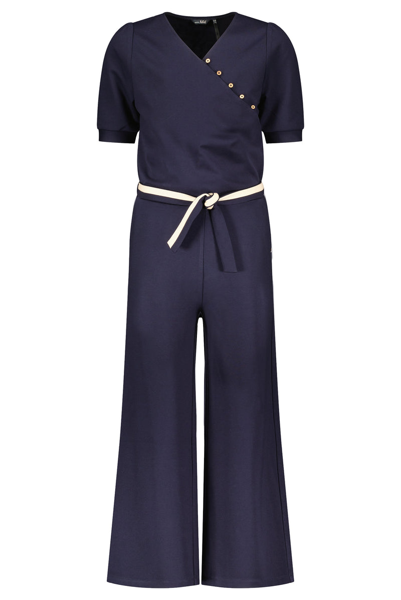 Meisjes Sasha travellers interlock jumpsuit  1/2 sl van NoBell in de kleur Navy Blazer in maat 170-176.