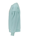 Meisjes Kimo crew neck sweater with dropped shoulders van NoBell in de kleur Vintage Blue in maat 170-176.