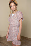 Meisjes Kolet singlet with raw edge details van NoBell in de kleur Spa Blue in maat 170-176.