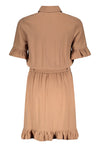 Meisjes Madua shirt dress with frilled s/sl van NoBell in de kleur Animal Brown in maat 170-176.