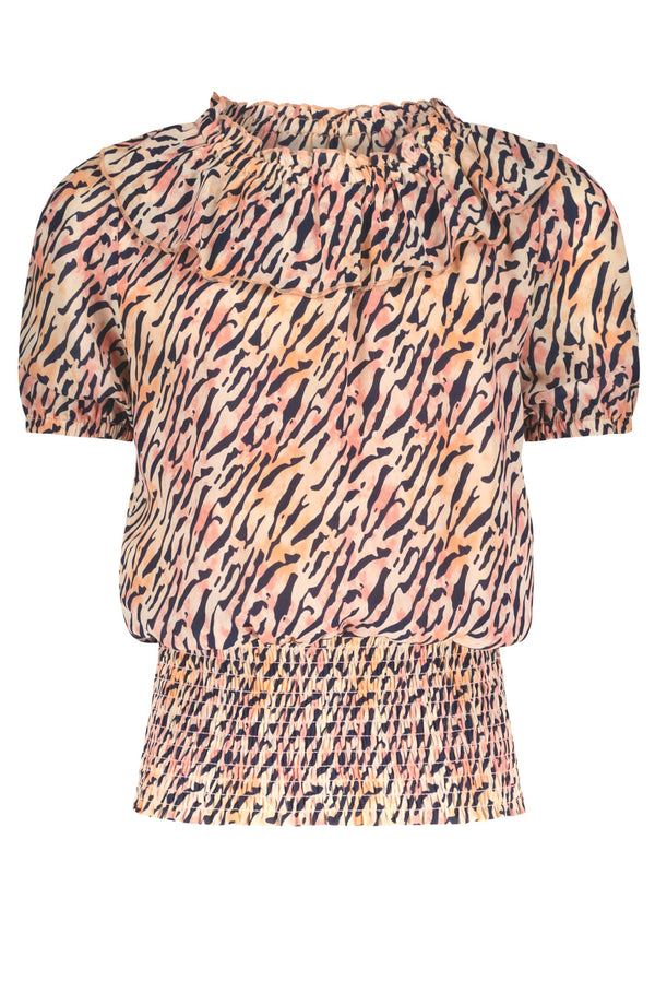 NoBell Tommy blouse s/sl with smocked waistband