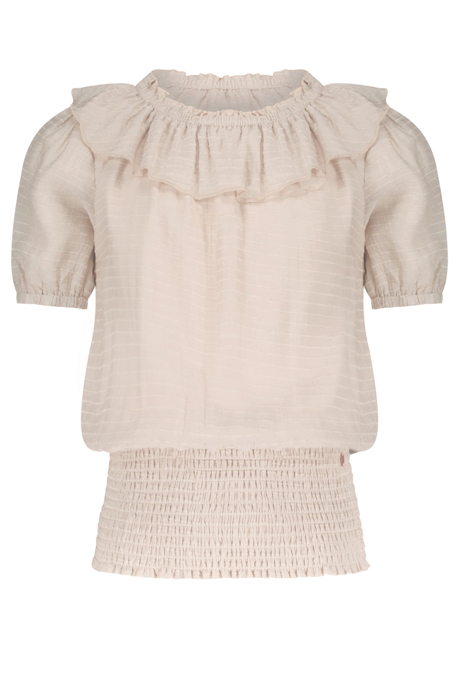 NoBell Tommy B blouse s/sl with smocked waistband
