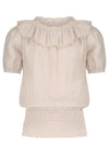 NoBell Tommy B blouse s/sl with smocked waistband