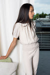NoBell Tommy B blouse s/sl with smocked waistband
