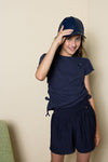 NoBell Koya waffled rib jersey top with pull up strings at sideseams