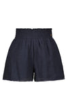 NoBell Saja wide woven short with smocked waistband