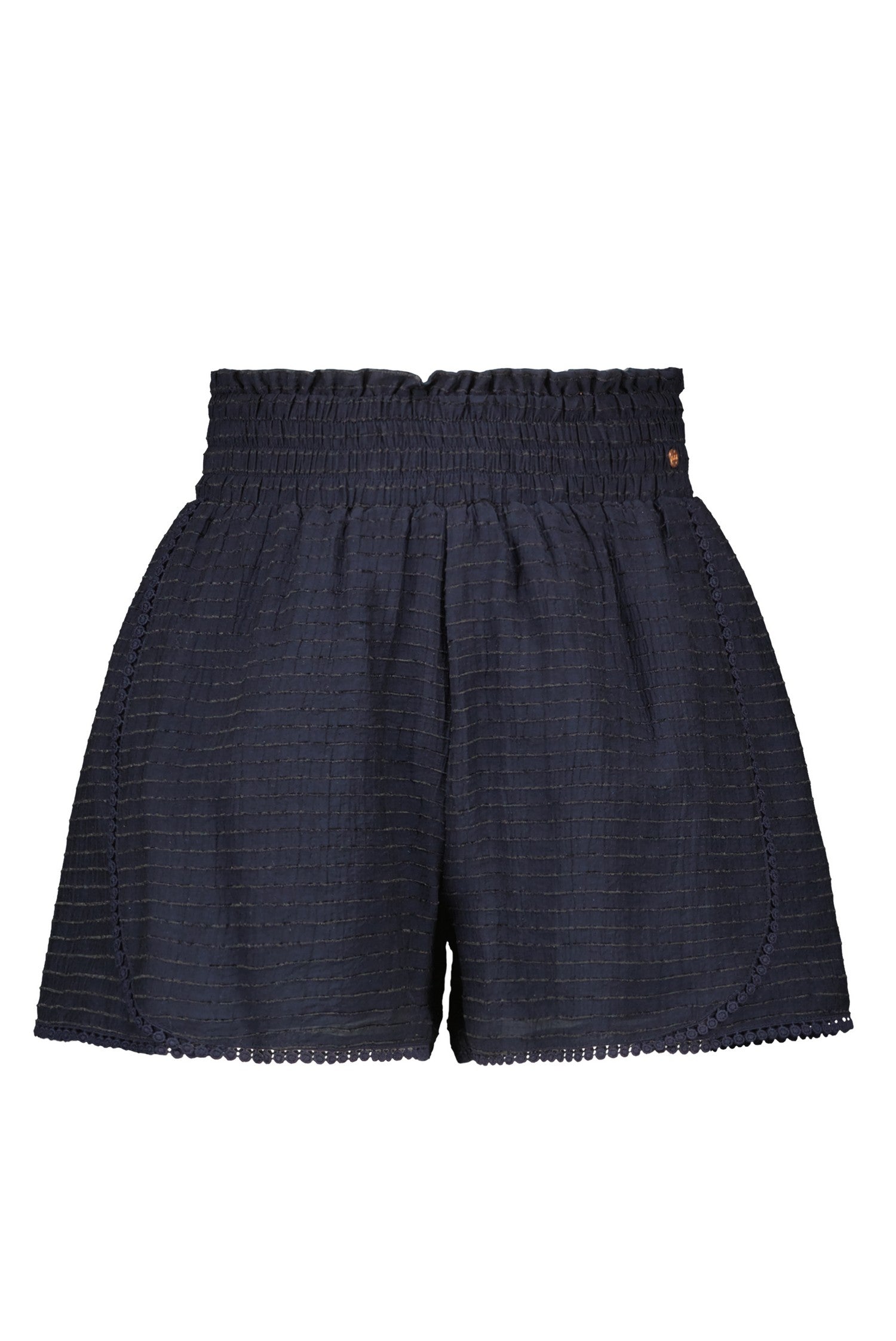 NoBell Saja wide woven short with smocked waistband