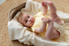 Meisjes Dress Sacha van Quapi Newborn in de kleur Yellow Cream in maat 68.