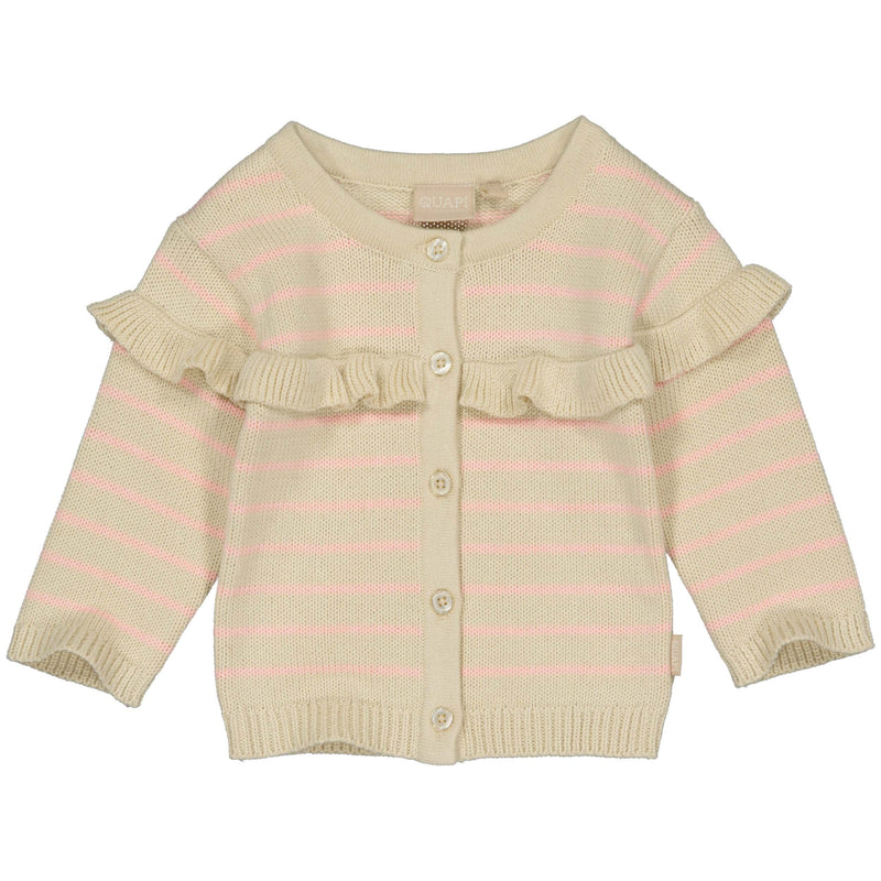 Meisjes Cardigan Sari van Quapi Newborn in de kleur Kit in maat 68.
