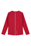 Meisjes Longsleeve van Quapi in de kleur Cherry Red in maat 134/140.