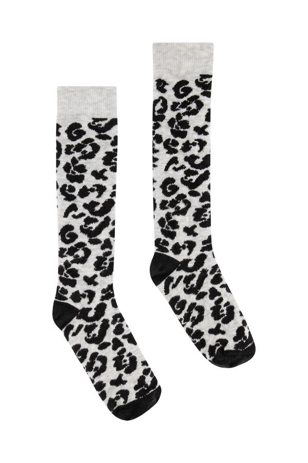 Meisjes Socks van Quapi in de kleur Dark Grey Leopard in maat 35/38.