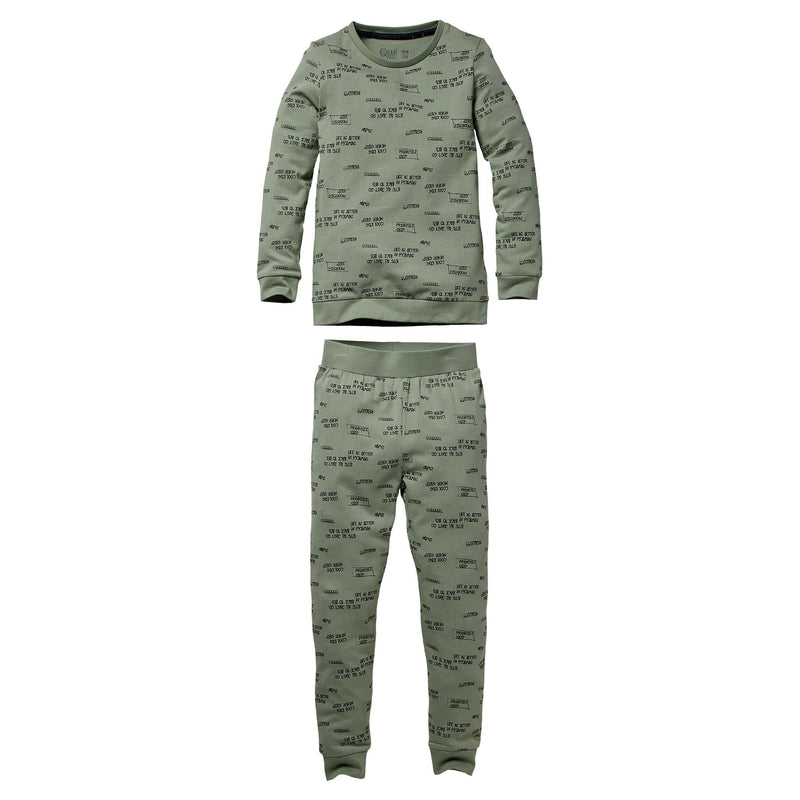 Quapi Pyjama Puck W200 AOP Green Text2