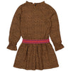Meisjes Dress RANAW221 van Quapi in de kleur AOP Brown Fudge Dot in maat 98-104.
