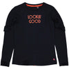Meisjes Longsleeve REBELLEW221 van Quapi in de kleur Blue Dark in maat 98-104.