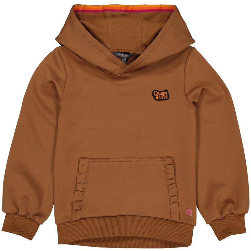 Meisjes Sweater RENSKEW221 van Quapi in de kleur Brown Fudge in maat 98-104.