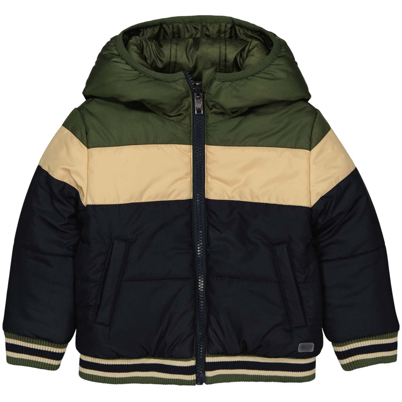 Meisjes Jacket RICKW220 van Quapi in de kleur AOP Green Wood Grunge in maat 98-104.