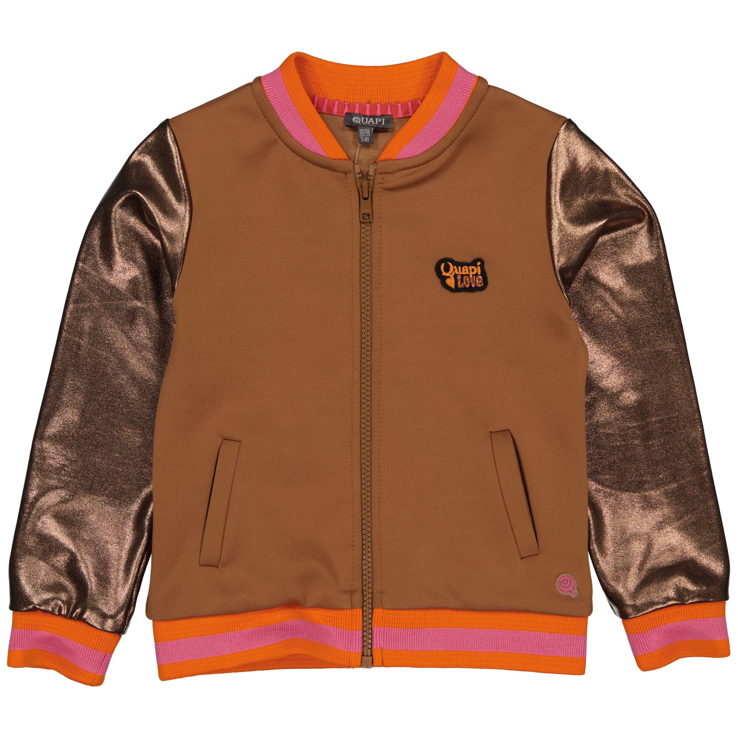 Meisjes Jacket RICKYW221 van Quapi in de kleur Brown Fudge in maat 98-104.