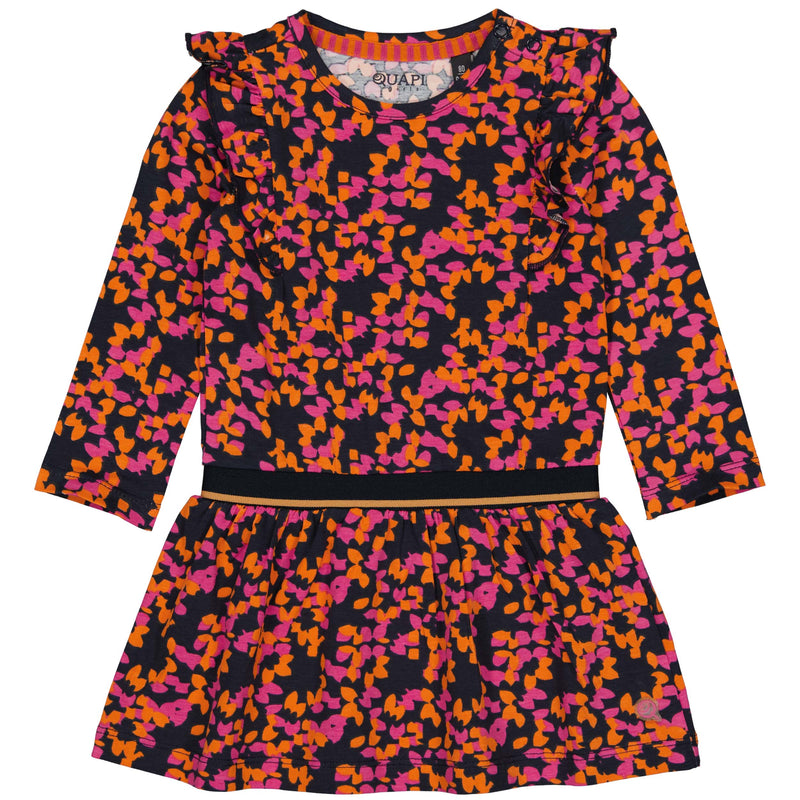 Meisjes Dress SAARW221 van Quapi in de kleur AOP Blue Dark Flower in maat 86.